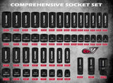 Mechanics Tool SAE/Metric 1/4" & 3/8" Drive Socket Adapters Combination Wrench V465-81170