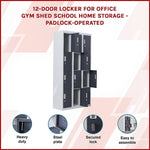 12-Door Locker for Office Gym Shed School Home Storage - Padlock-operated V63-839021