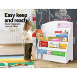 Keezi 5 Tiers Kids Bookshelf Magazine Shelf Organiser Bookcase Display Rack White FURNI-E-BOOK-UBER-WH