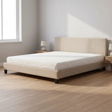 King Linen Fabric Bed Frame Beige V63-800747