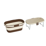 Foldable Picnic Basket with Tray - 16.5L Capacity, White Coffee, Perfect for Camping and Outdoor V888-ELOSUNG25212