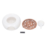 Ceramic Teapot Warmer Hollowed Pad Concave Bottom Practical Multifunction Teapot Heater for Family V1294-YM0703-3118230039611