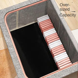 CARLA HOME 3 pack Large Clothes Storage Bins with Lids for Clothing, Bedding, Blankets, Toys LSB-36307