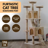 Furtastic 170cm Cat Tree Scratching Post - Beige CAT-EJT-361-BGE