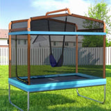 Everfit 6FT Trampoline Kids Rectangle Trampoline w/ Swing Enclosure Safety Net Orange TRAMPO-C-R6-BLOR