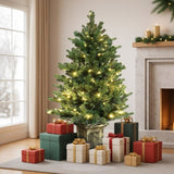 Jingle Jollys Christmas Tree 1.2M LED Potted Xmas Tree Party Decor 8 Light Modes XM-TR-4FT-GR-LED-POT