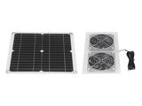 25W Solar Panel Fan Kit IPX65 Waterproof Low Noise Efficient Solar Powered Dual Fan for Chicken Coop V1294-YM0521-3114230040711