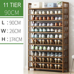 11 Tier Tower Bamboo Wooden Shoe Rack Corner Shelf Stand Storage Organizer V255-0408-11