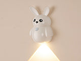 Adorable Bunny Night Light with Motion Sensor, Rechargeable LED Wall Lamp, Magnetic Mounting, 3 V1341-ZY-QC6HHTTK-3PCS-WHITE