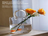 Glass Vase Transparent Hand Basket Living Room Flower Arrangement Creative Bag Fish Tank V1294-YM0512-221122LD04-3