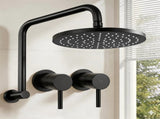Cefito 9'' Rain Overhead Swivel Shower Head with Wall Twin Swivel Bathroom Tap SHOWER-A3-RO-9-BK-TAP-RO