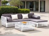 Gardeon 4 Seater Outdoor Sofa Set 5PCS Table Chair Set Garden Patio Furniture ODF-SOFA-5PCS-RATTAN-WH-ABC