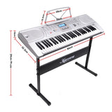 Karrera 61 Keys Electronic Keyboard Teaching Piano with Electric Stand in Silver CHJ-61 EKB-CHJ-61-SL