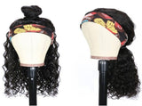 HeadBand Wig Curly Human Hair Wig None Lace Front Wigs for Women V1366-AZ2-W-12492