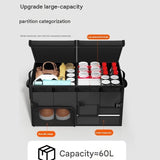 White Car Boot Organiser - Foldable Waterproof Large Capacity Trunk Storage Box, Space Saving V888-ELOSUNG56022