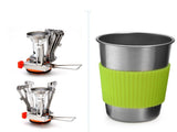 Complete Camping Cookware Set - Portable Pots, Cup, Spork, and Stove for Outdoor Adventures V888-ELOSUNG18141