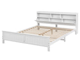 Artiss Queen Bed Frame with Storage Headboard and Footboard Wooden Bed Base White WBED-F-S1-Q-107-AB