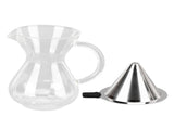 400ml Glass Coffee Pot Kettle Heat Resistant Pour Over Coffee Maker with Stainless Steel Filter for V1294-YM0714-3118210299211