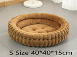 Removable Faux Rabbit Fur Round Pet Bed, Thick Warm Moisture Resistant All Season Cat & Dog Nest, V1221-XM-LB2801-GM115