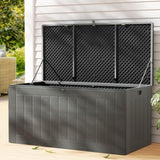 Gardeon Outdoor Storage Box 830L Container Lockable Garden Bench Tool Shed Black OSB-S830-BK