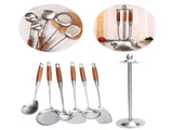 Kitchen Spatula Set 304 Stainless Steel Wood Handle Spatula Frying Shovel Cooking Utensils V1294-YM0901-3118200261011