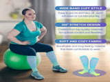Pl Size Compression Socks for Women Men Wide Calf Extra Large 15-20 mmHg Knee High Sock for Nurses V1258-DP02-F-499