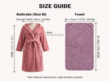 Women's Coral Fleece Hooded Bathrobe Set with 2 Pineapple Grid Towels - Ultra Soft V888-ELOSUNG54483
