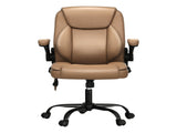 Artiss 2 Point Massage Office Chair Leather Mid Back Brown MOC-C-FZ40-2P-EP