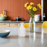 Ceramic Olive Oil Bottle Dispenser White for Kitchen Storage with Seal Freshness and Easy Pouring V1370-AZ4-15442