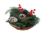 Artificial Christmas Hanging Basket Flocked with Mixeds and White LED Lights Outdoor V1294-YM0523-10320997