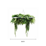 Silver Artificial Hanging Green Wall Disc 80cm UV Resistant Foliage V637-DP1191772S