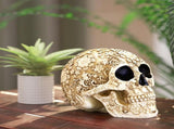 Life Size Skull Resin Floral Human Skull Model Adult Head Bone Model Day of The Dead Dcor ade from V1192-AZ-W-15025