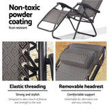Gardeon Zero Gravity Chair Folding Outdoor Recliner Adjustable Sun Lounge Camping Beige FF-ZGC-BE