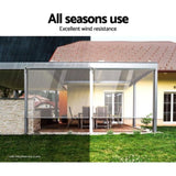 Instahut 1.2X2.4M Outdoor Blinds Clear Roll Down Awning Retractable Outdoor Blinds Water Wind Proof AWN-B-DOWN-PVC-12