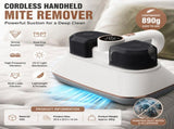 White Wireless Handheld Mite Remover Vacuum - Dual Cup Strong Suction UV Sterilization High V888-ELOSUNG53537