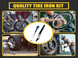 3 Pcs Tire Iron Kit Include 2 Pcs 10" Motorcycle Tire Spoons and a 15" Arc Levers Changing Repair V1258-DP02-C-3064