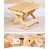 Solid Wood Folding Step Stool For Home, Play, Fishing, Garden, 24X19X17.8 Cm V1188-MS-227-2212