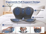 Artiss Ergonomic Seat Cushion with Lumbar for Office Chair, Memory Foam Coccyx and Lumbar LSC-SEATLB-GREY