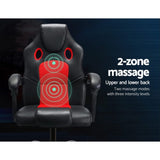 Artiss 2 Point Massage Gaming Office Chair PU Leather Red MOC-R16-2P-BK-RD