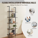VEVOR Industrial Square Pipe Shelf 5 Tier 48x30x178cm Wall-Mount for Bedroom V952-JSGZWJFGHMBHGMXTKV0