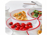 Crescent-Shaped Plate Ceramic Plate Set Party Platter Creative Dish Plate - Red - Size 5PCS V1347-DSZ-001-1001-RED-5PCS