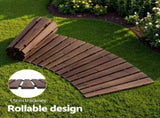 Gardeon 8FT Wooden Garden Pathway Roll-Out Curved Walkway Outdoor Backyard Charcoal Brown GD-PW-C-8FT-CC