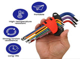 Hex Key Set With Unique Color Coding Premium Alloy Steel Tool Enhancing Grip Suitable For Precise V1192-AZ-W-23370