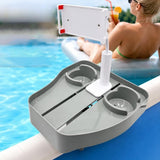 Adjustable Pool Tray Table with Phone Holder & Cup Holders, Swimming Pool Floating Side Table Hot V1192-AZ-W-26459