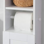 Toilet Paper Holder with Storage, Freestanding Cabinet, Toilet Brush Holder and Toilet Paper V178-84706