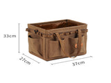 Brown Heavy Duty Foldable Outdoor Camping Storage Box - Oxford Cloth Collapsible Gear Organizer Tote V888-ELOSUNG32733