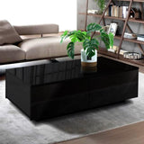 Artiss Coffee Table 4 Drawers Black Trevi FURNI-L-COF01-BK-AB