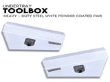 Under Tray Tool Box Underbody Pair Set 750mm White Aluminium V379-UTRYWHTL7SET07