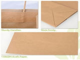 100 Pcs Brown Kraft Gift Bags With Handles, Medium Paper Bags for Craft Shopping Business Party V1237-MS-724-141