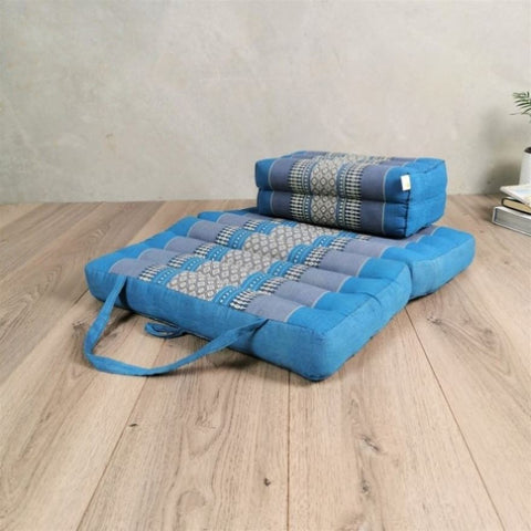 Foldable Meditation Cushion + Seating Block Set Blue V574-TTP-2ST-YB-BLUE